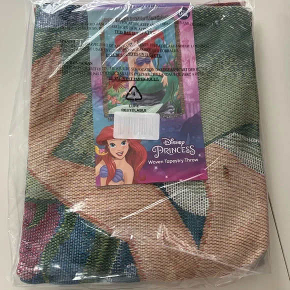 Disney Little Mermaid Ariel Garden Mermaid Tapestry Woven Throw Blanket - Picture 2 of 4